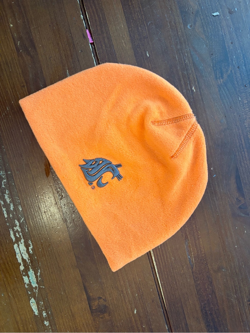 Orange Fleece Beanie with Embroidered Cougars Logo